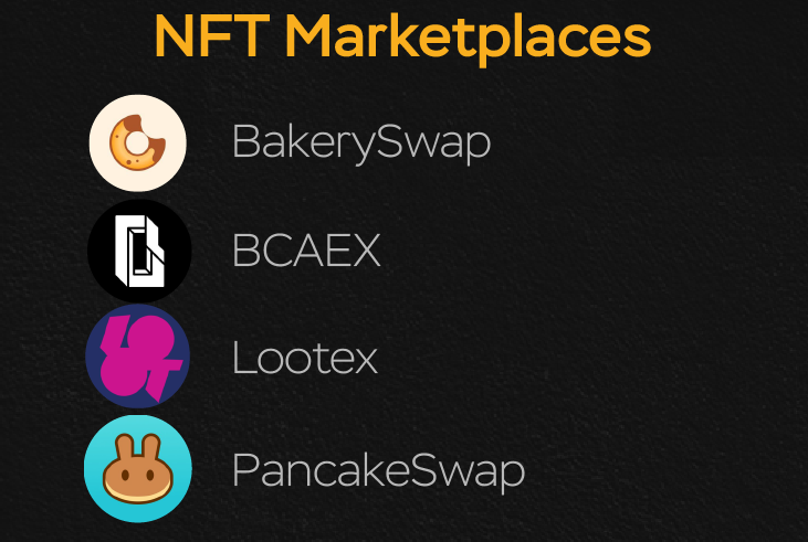 Notable projects in  #NFTs of BSCNot much to say here, just this: you can change your life with this big trend of 2021 - NFT FTW!Be noted that  http://Thugs.fi&nbsp; has been rebranded into  @HyperJumpBSC  $BAKE  $BCAEX  $CAKE  $BOT  $DEGO  $JGN