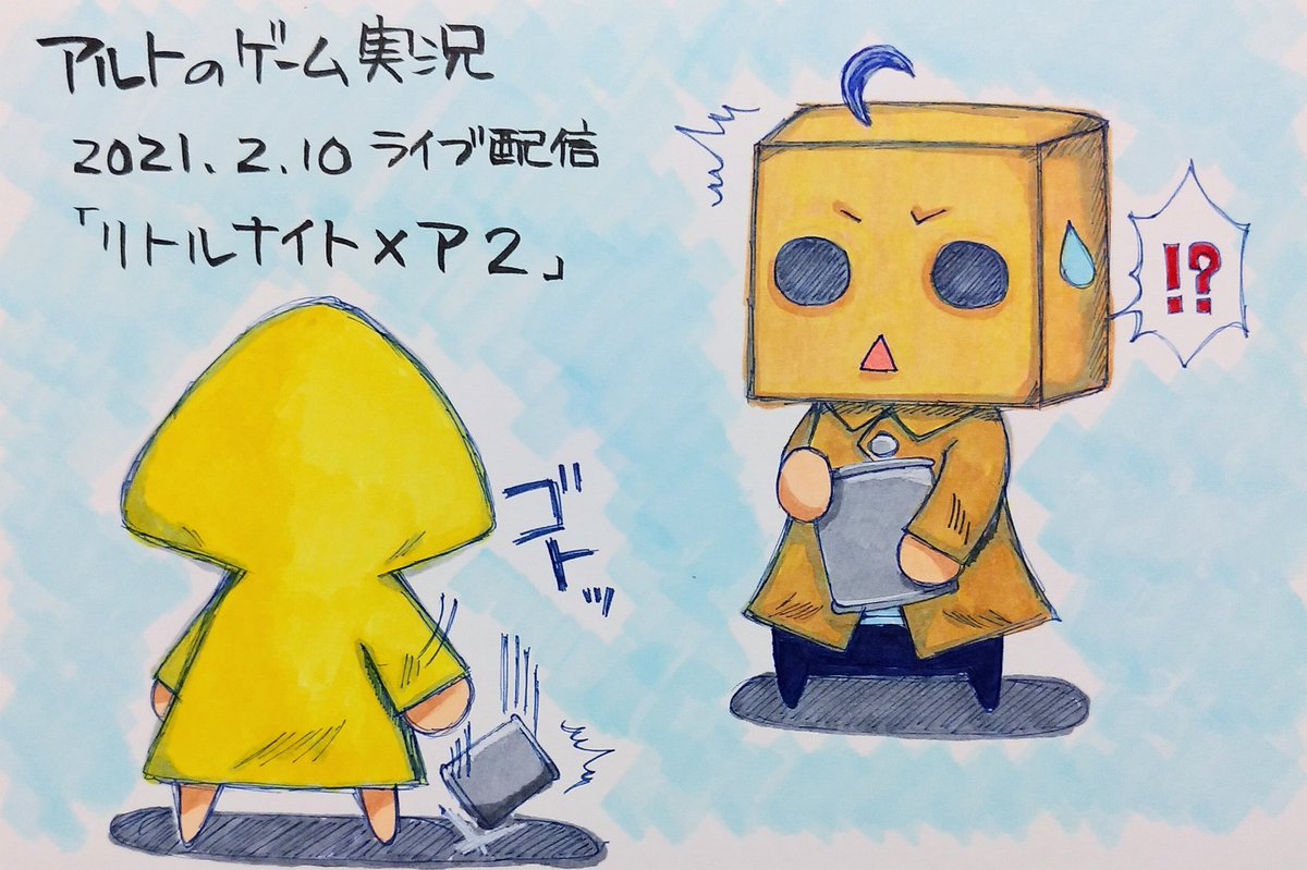 WJS7X8BoRoi5UMv's tweet photo. お揃いは嫌なの……？😢

そういえばこの段階ではレインコート着てないや😅💦

＃あーる画伯
＃アルトのゲーム実況
＃がんばってるゲーム実況者さんを応援します https://t.co/bvwmQVq7xz