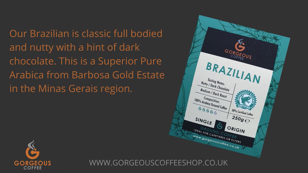 Rain Forest Alliance Certified Single Origin Coffee. Available as coffee beans or grounds. GORGEOUSCOFFEESHOP.CO.UK #coffee #homeschooling #workingfromhome #basingstoke #hampshire