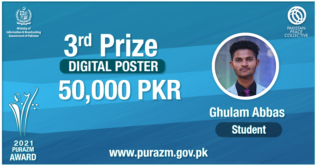 PurAzmPk's tweet photo. Congratulations Ghulam Abbas!
Category: Digital Poster – Student
3rd Prize of PKR 50,000
Poster Title: The Caretaker’s Tree
#PurAzmPakistan #PurAzmAwards #Winner #Congratulations https://t.co/uRP4QbdLQb