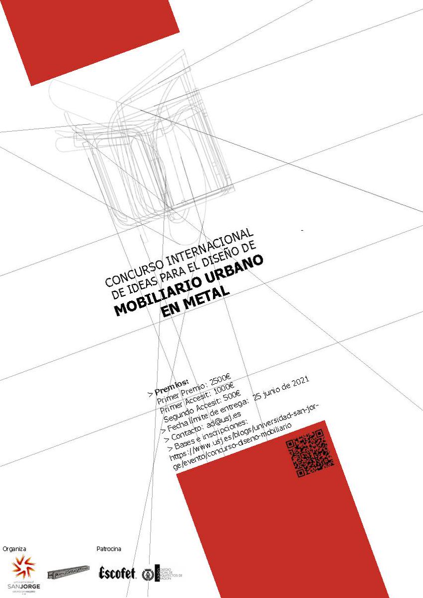 ¡Concurso Internacional de Ideas para el Diseño de Mobiliario Urbano en Metal! 💡🏗️

➡️ Propuestas que exploren la optimización del uso de elementos urbanos que mejoren el emplazamiento donde se encuentren. 
🏆 4.000€ en premios. 
🔗 Bases: usj.es/blogs/universi…