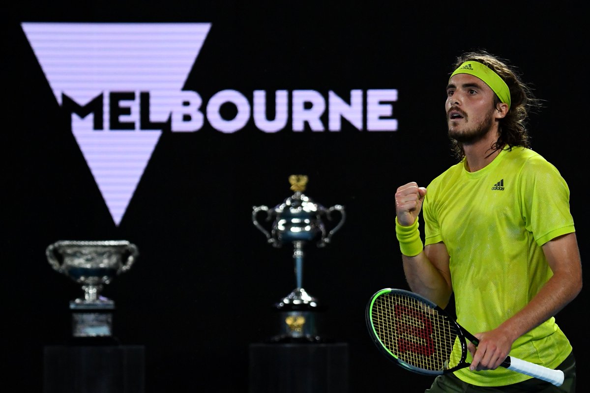 AusOpenClub's tweet image. "I'm speechless. I have no words to describe what just happened out on the court" -  Stefaons Tsitsipas