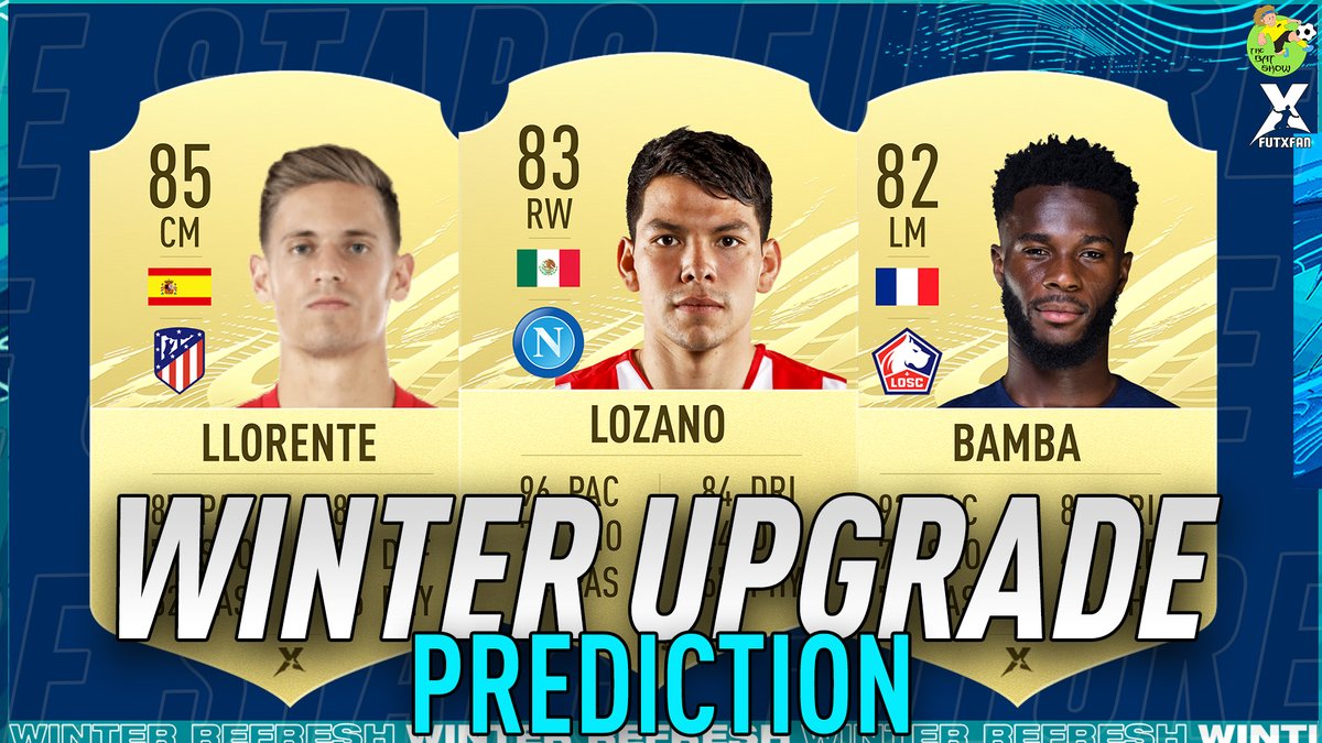 MattiaBattelli's tweet photo. FIFA 21 | WINTER UPGRADE PREDICTION w Llorente 85 🇪🇸, Lozano 83 🇲🇽 & Bamba 82 🇫🇷
https://t.co/RcpiM5cP4h
#futurestars #totw21 #fut #FIFA21 #FUT21 #winterrefresh #winterupgrade https://t.co/Ss42iSiYnV