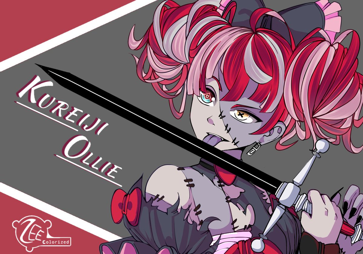 z_clrzd's tweet photo. Kureiji Ollie is my first favorit vtuber on #holoID . She's cute and funny vtuber stream. This is for you Ollie, take it >_<) #graveyART https://t.co/xjw8F8NbFf