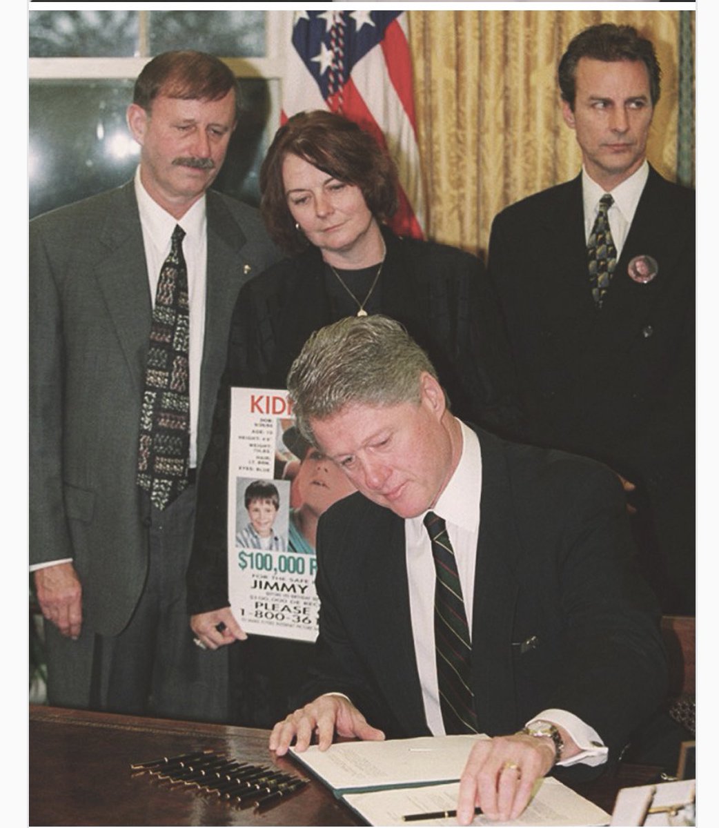 My brother’s disappearance became national news.This is a photo of my father and step-mother with President Bill Clinton getting a law passed to help find missing children.But Jimmy’s disappearance was still a mystery.