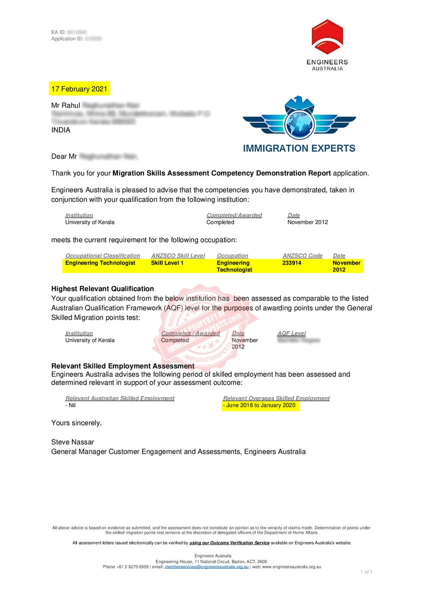 Immixperts's tweet photo. Heartiest 🥳Congratulations🥳 to Mr. Rahul on #PositiveSkillAssessment from #EngineersAustralia
Under ANZSCO Code 233914

File your visa through #Immigrationexperts
For more information, get in touch with our experts today !

https://t.co/O4bHqhoaHH

#PositiveSkillAssessment https://t.co/uXJjGqJxlC