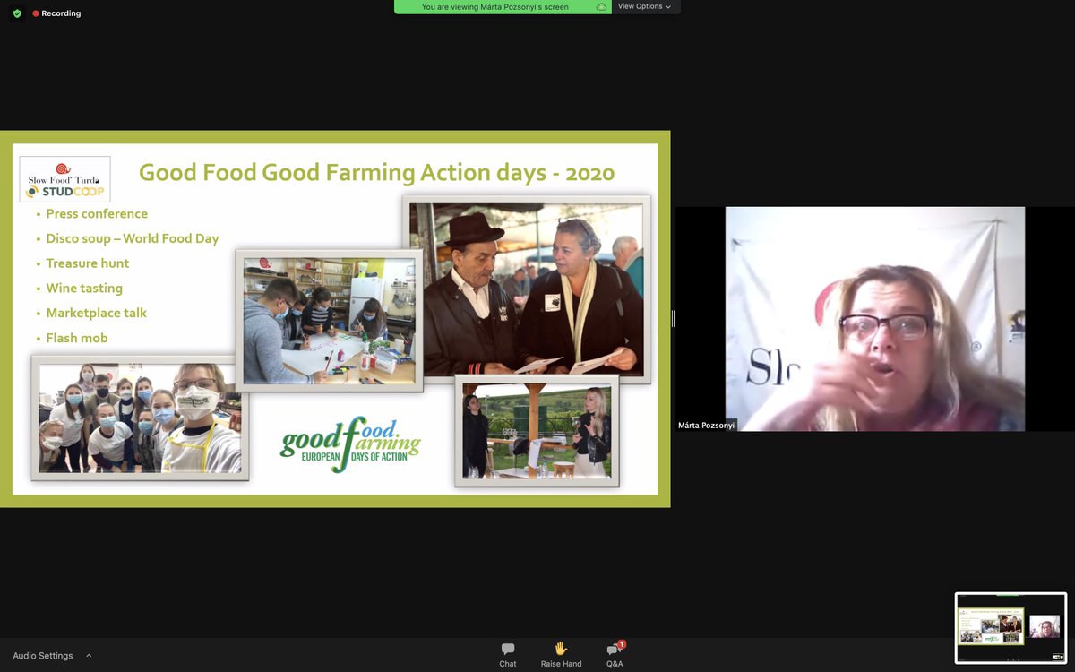 Márta Pozsonyi  @SlowFoodHQ  @GFGFActionDays in Romania brings European Common Agricultural Policy down to relatable level to empower & connect people to food & farming: school gardens to teach kids where food comes from; traditional markets, producer visits, wine tastings. (12/n)