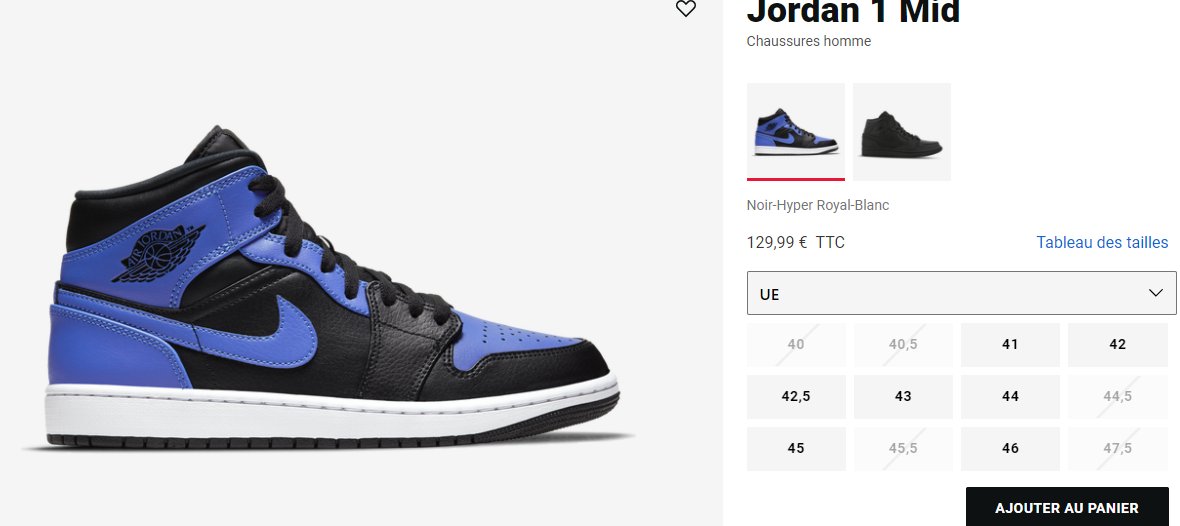 raffle_sneakers's tweet photo. RESTOCK Air Jordan 1 Mid Hyper Royal on Footlocker

DE: https://t.co/Dv6DMTKYKm
FR: https://t.co/H2xNk9Hhyp (Passez la souris sur le produit dans les résultats de la recherche, puis cliquez sur le bouton Passer la commande)
UK: https://t.co/8fW1LubcTa https://t.co/kF5AWLe5kH