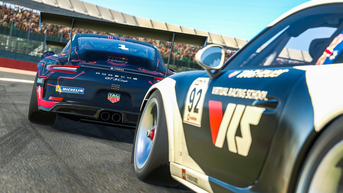 PorscheRaces's tweet image. #PESC - Bumper to bumper: The Porsche @TAGHeuer Esports Supercup tackles @RoadAtlanta. First the All-Stars and @mattcampbell22_ will fight for victory with #Porsche718CaymanGT4Clubsport. After that it's time for the PESC sim racers #Porsche #911GT3Cup 

📺youtu.be/LG56dyDW1oY