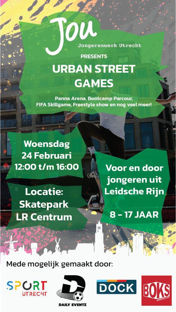 Voor jongeren uit Leidsche Rijn: Urban Street Games op 24 februari!