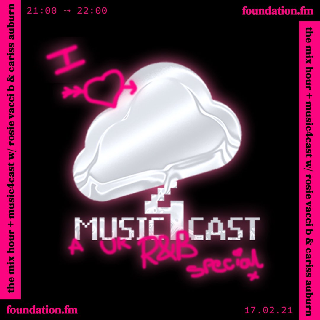 Music4cast_'s tweet photo. TONIGHT 9-10pm we’re back on the @foundation_fm airwaves for a UK R&amp;B special!🇬🇧 

We’ll be playing some of our favourite new releases &amp; will be joined by the amazing @carissauburn💕

You’re not gonna wanna miss it📻✨
https://t.co/dsyaQyMWBo https://t.co/pIcGXNSQfJ
