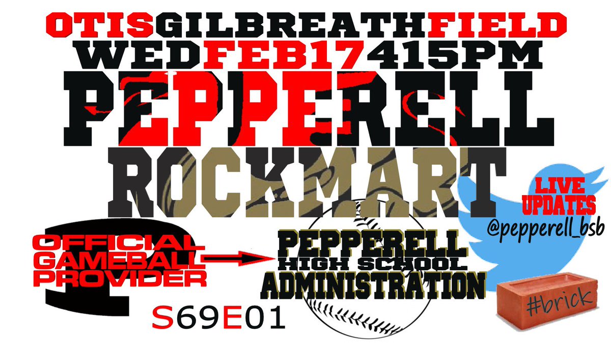 🚨GAME DAY🚨
📽 S69E01
📅 Wed, February 17
🕓 4:15
🐉 Varsity 🆚 <a href="/Rockmartdugout/">ROCKMART BASEBALL 🏆</a> 
🏟 Otis Gilbreath Field
🎟 $5.00
⚾️👍 <a href="/Pepperell_Pulse/">Pepperell High School</a> Administration 👀
#dracarys🔥