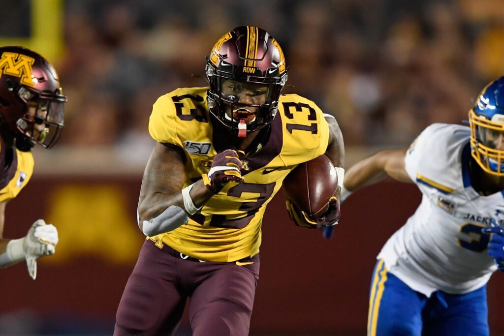 Kadarius Toney 10.7%Rashod Bateman 9.1%Shi Smith 7.1%Rondale Moore 2.3%MOORE...WAY MOORE THAN MOORE...