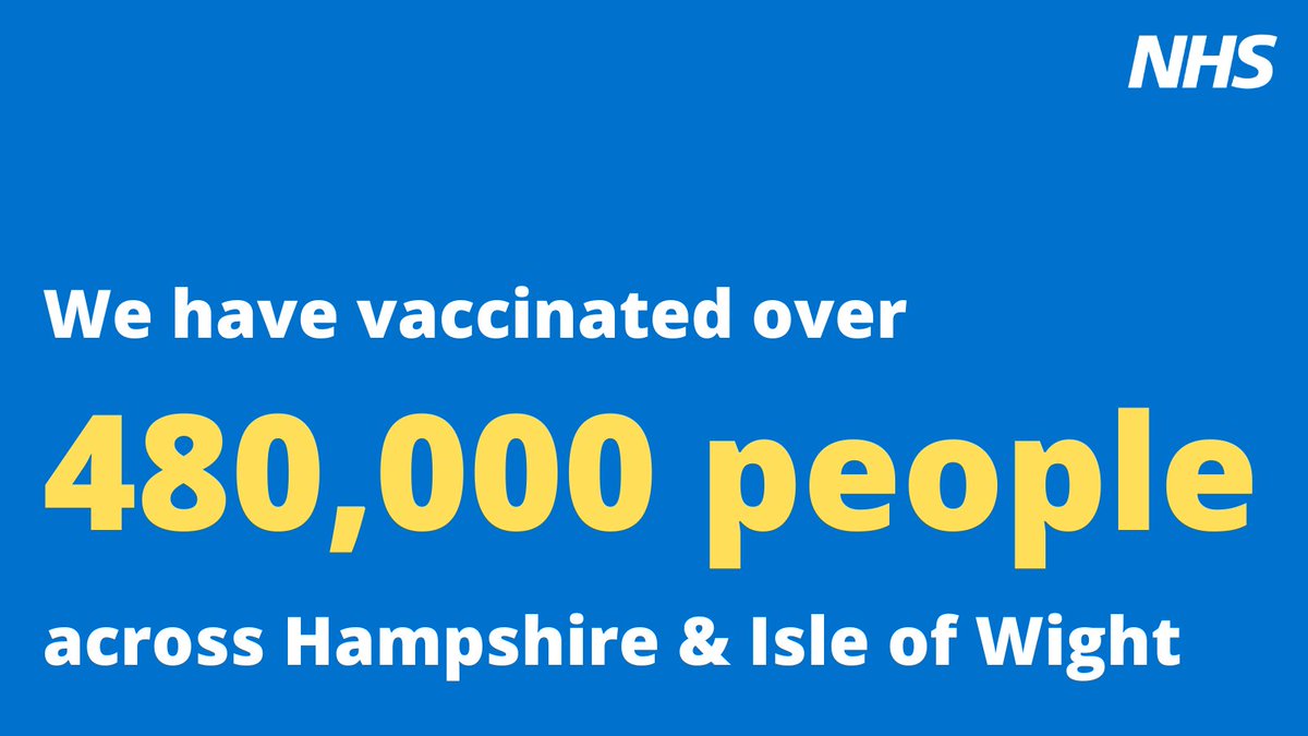 A huge thank you to all the staff involved in delivering the vaccine across Hampshire and the Isle of Wight, and for your continuing efforts. You are true life savers. 👏👏👏