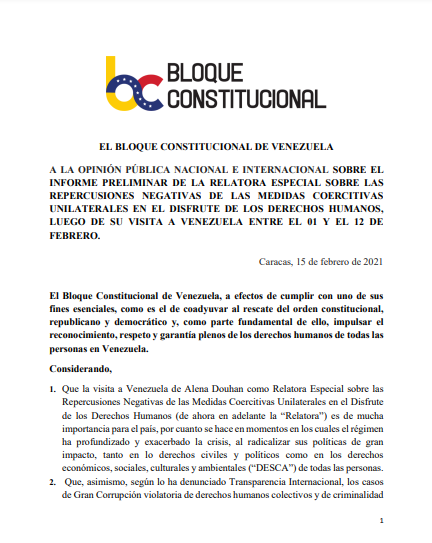 Bloque Constitucional de Venezuela tweet media