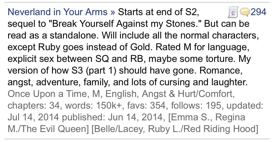 February 17: Neverland is n your arms by Sinmora  https://m.fanfiction.net/s/1045015... Second in a series.