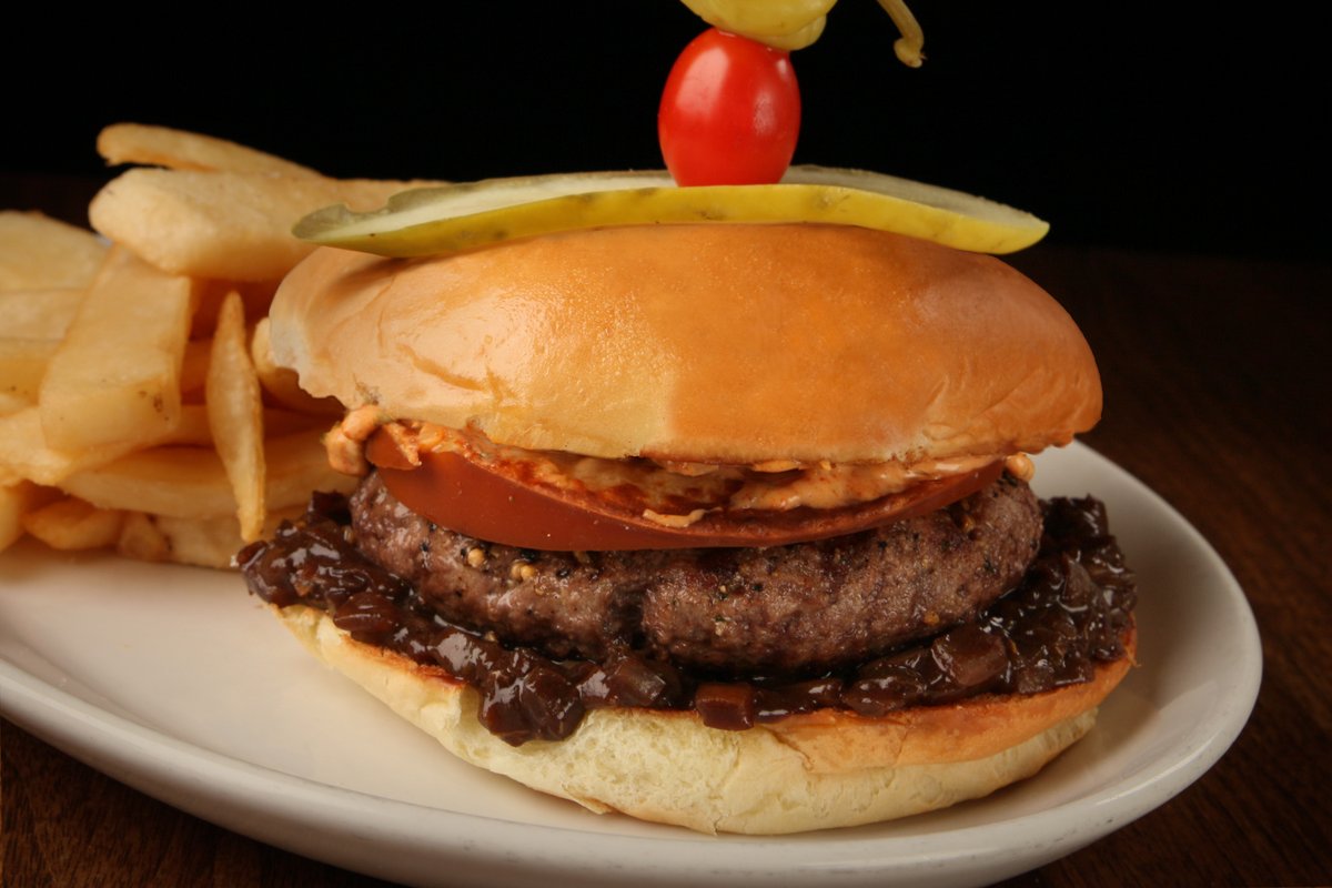 Available for a limited time the OLD FASHIONED BURGER.

Housemade with lean ground chuck, brisket and short rib
premium beef. Smoked gouda cheese, chimichurri mayonnaise,
balsamic onion relish. Butterdrop bun. Steakhouse fries.