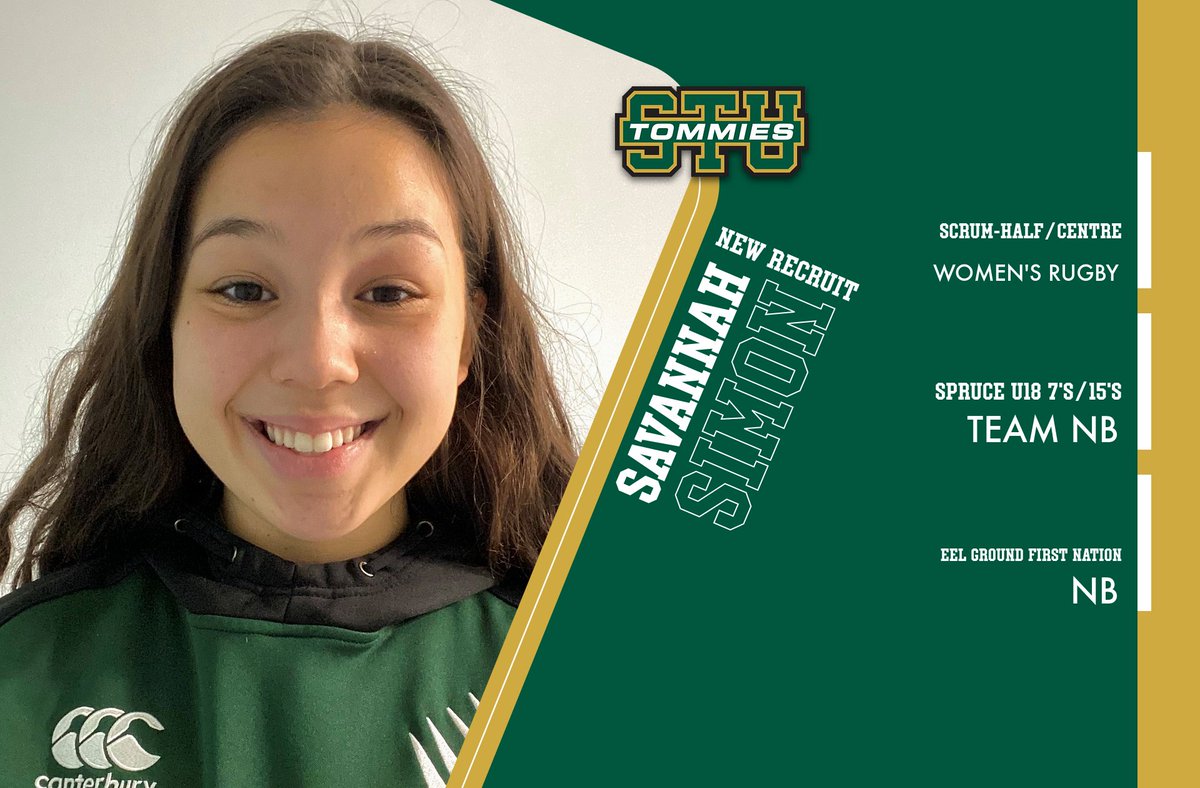 🚨🏉New Recruit Alert🏉🚨

Tommies Women's Rugby snap up MVHS Pulamoo Savannah Simon for Fall 2021

Coach Bustard will make an immediate impact with Savannah's leadership and work ethic when she dons the Green &amp; Gold.

Read more: gotommies.ca/x/3e14o

#WelcomeToTommiesNation