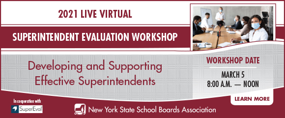 nyschoolboards's tweet image. Learn how a strong evaluation process can strengthen relationships on your governance team at the 2021 Live Virtual Superintendent Evaluation Workshop. Register today: sforce.co/35ZVGtv