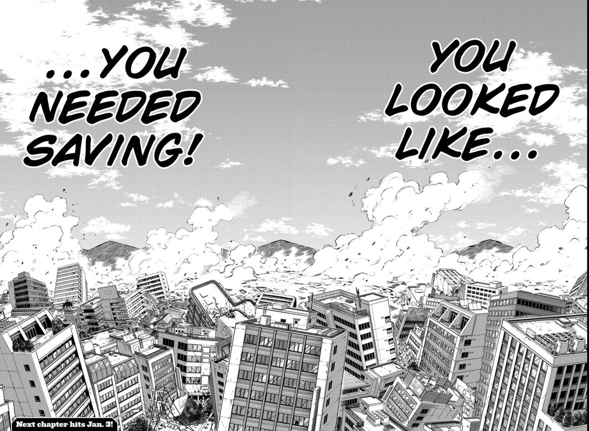 So this panel is not Deku forgiving, excusing, or doing anything to pass off Shigaraki as a good person at all It’s Deku feeling the need to save his enemy. It’s Deku starting to realize the villain is an actual person. It’s a step down a long path for Deku’s character arc
