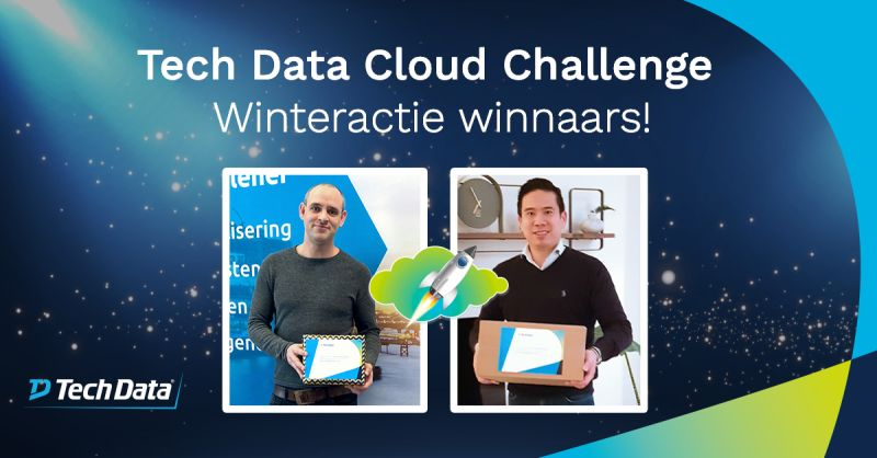 TDSYNNEXNL's tweet image. De prijswinnaars van de Tech Data Cloud Challenge Winteractie zijn bekend. Wing Choi en Thijs van der Wijst, beide van e-Quest , mogen zich nu officieel Cloud Winterkampioen noemen!
Van harte gefeliciteerd en veel plezier met jullie prijzen.
#tdtransforms #tdcloud