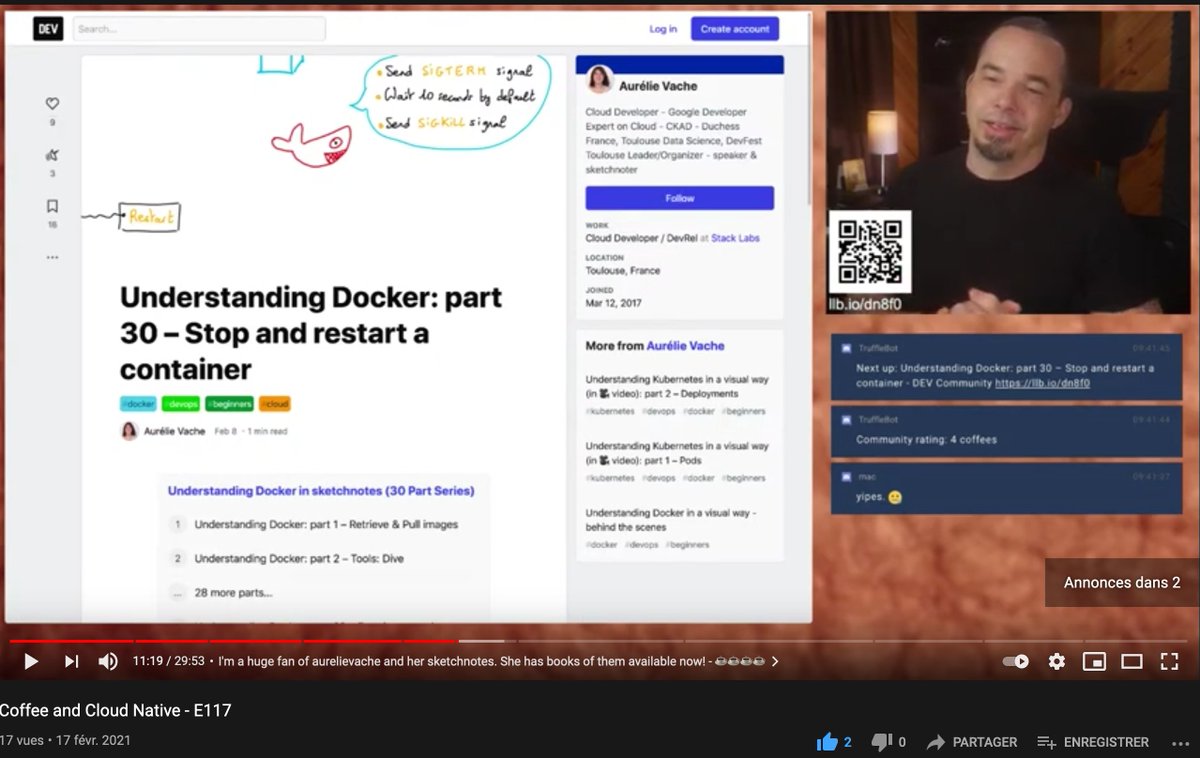 aurelievache's tweet image. I received a notification that @adriandotgoins talked about my @docker sketchnotes during #CNCN last episode! 😱 🥰

youtube.com/watch?t=676&amp;amp;v=…

Thanks for all the kind words you said ❤️