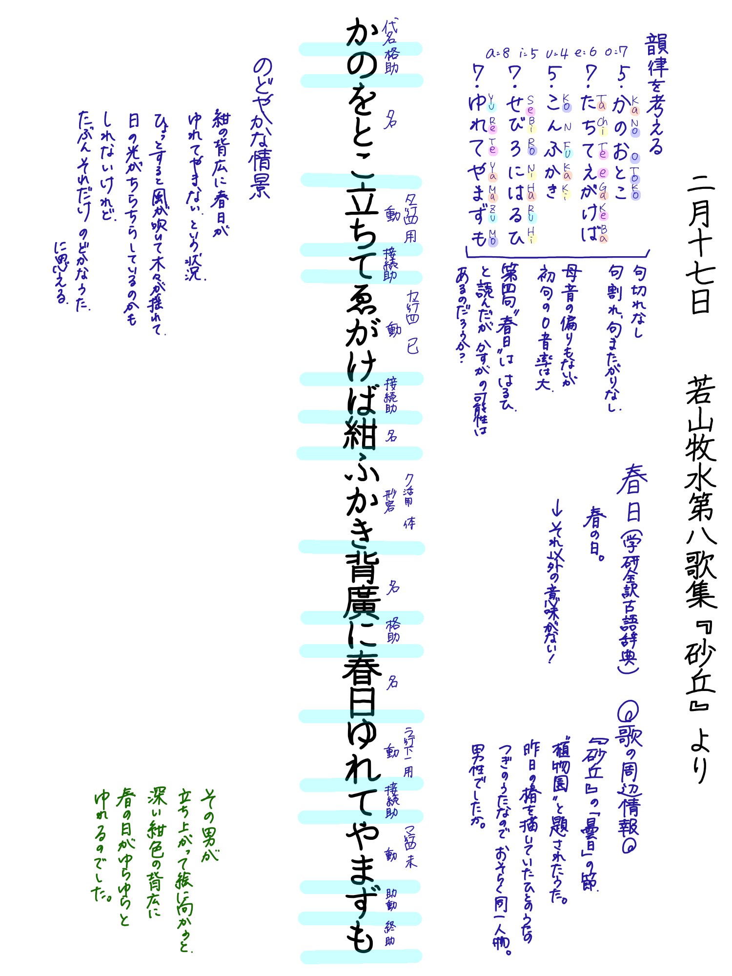 若山牧水 短歌写経bot 手動 21年2月17日 若山牧水第八歌集 砂丘 より かのをとこ立ちてゑがけば紺ふかき背廣に春日ゆれてやまずも 若山牧水 短歌写経bot 手動 21年2月17日 若山牧水第八歌集 砂丘 より かのをとこ立ちてゑがけば紺ふかき背廣に春日ゆれてやまずも