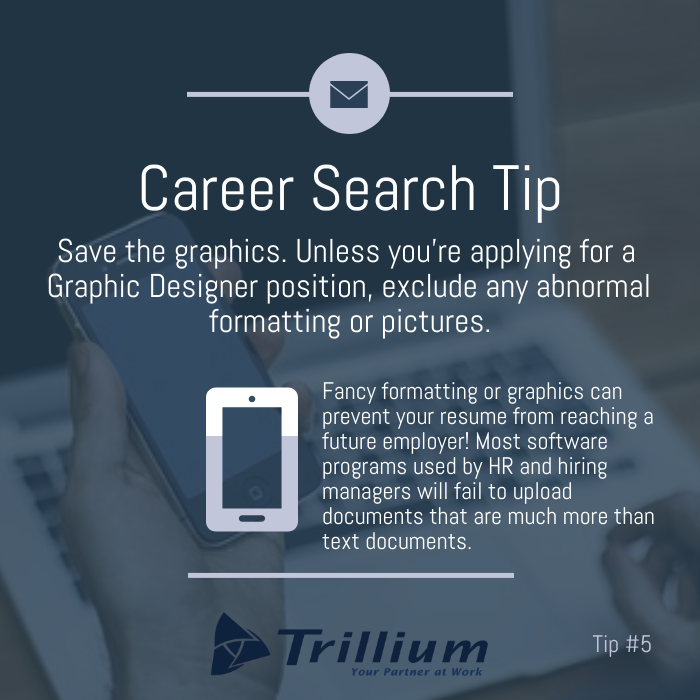 Software used by hiring managers are designed to process applicants quickly and efficiently. They aren't built to process graphics and fancy formats. Skip the fancy and get to the top of the stack. #careertips #careersearch #jobsearch #jobseeker #jobsearchtechnology #nowhiring