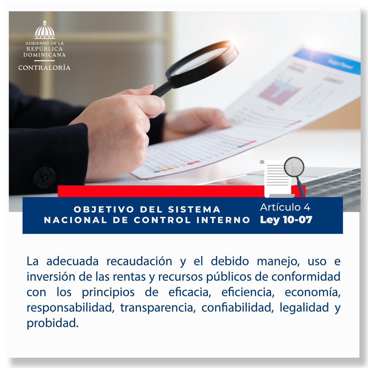 ContraloriaRD's tweet photo. Este es un principio fundamental para la sana administración y maximización en el uso de los fondos públicos.
Artículo 4.- Ley 10-07
Objetivo del #SINACI
#Transparencia
#ContraloríaRD https://t.co/056T7xFkH6