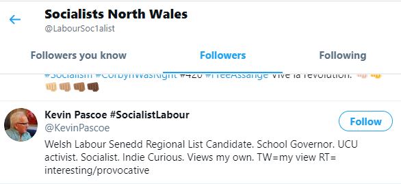 Staying in Wales we have another  @UKLabour candidate who has been unlucky enough to find himself following a toxic anti-Jewish hate account. Life is cruel.Commiserations to  @KevinPascoe