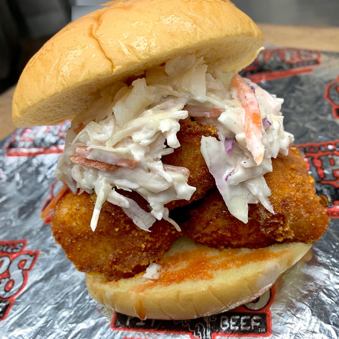 ChapsPitBeef's tweet photo. HOLY COD it's #AshWednesday! Relax, How about our famous, super tasty, #HolyCod sandwich⁉ 🐟 3 giant pieces of flaky, buttery #Cod, #ColeSlaw & #HotSauce! Ash Wednesday & Fridays during #Lent. Only $8.45 plus tax! https://t.co/JnsXXlK9JR