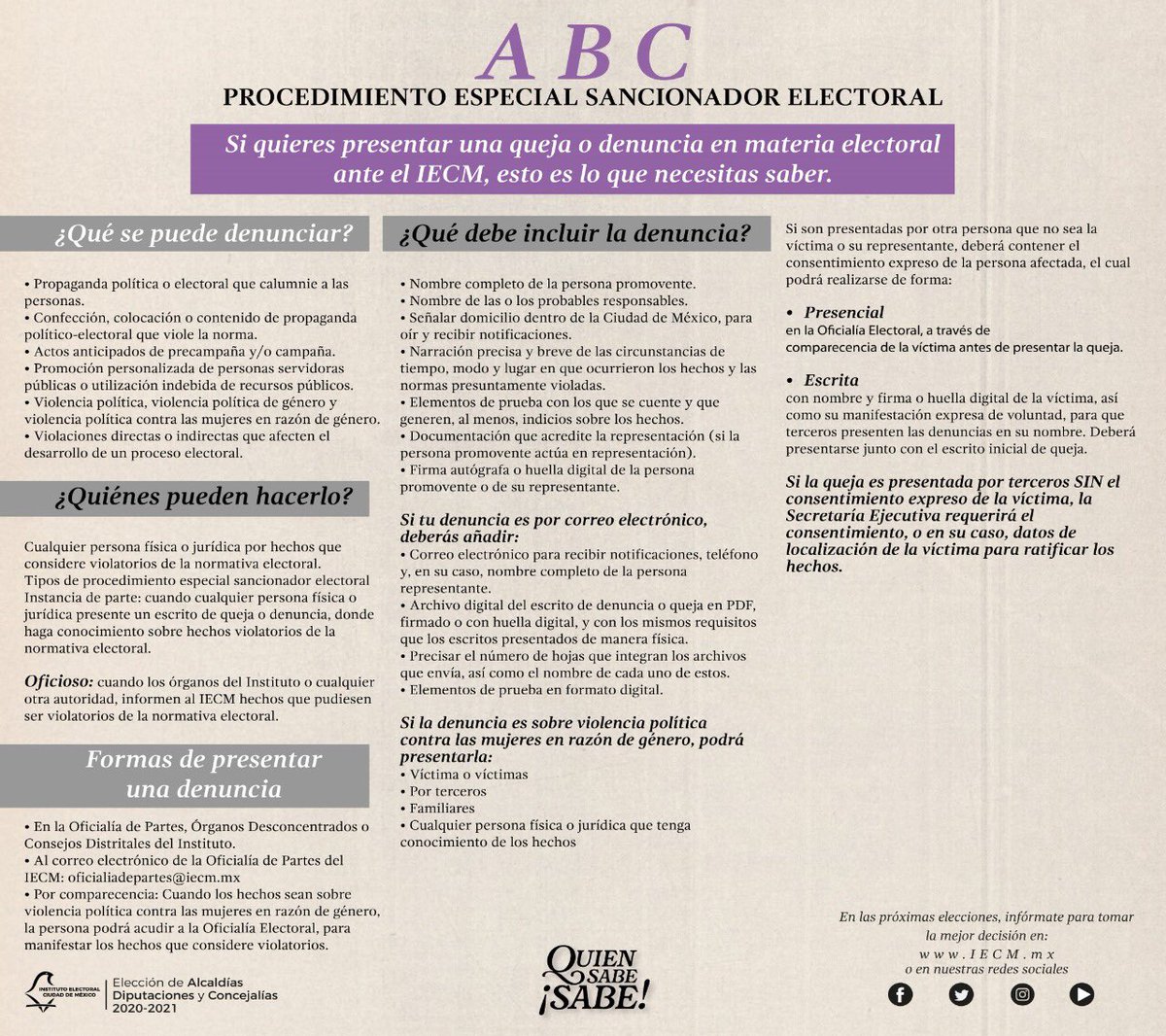 MVM63's tweet photo. La entrega de apoyo de los programas sociales no pueden condicionarse. Si eres víctima a testigo de un #delitoelectoral presenta queja ante el @iecm o denuncia en  @FiscaliaElecMx Toma en cuenta el ABC Procedimiento Especial Sancionador Electoral. #fedenet #fedetel #QuienSabeSabe https://t.co/Y8YxndAyoh