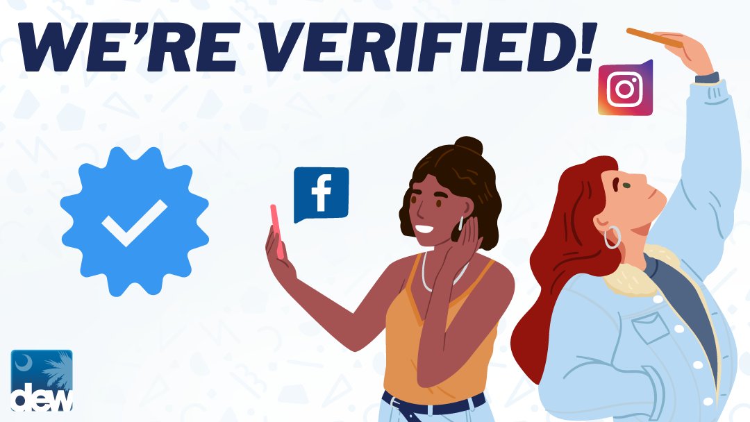 The S.C. Department of Employment and Workforce Facebook page and Instagram account are now verified! This means, if you don't see the blue checkmark, you aren't engaging with our verified account. (1/2)