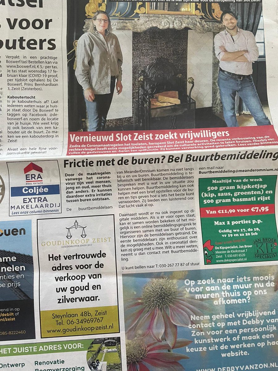 In de #Stadspers een artikel over #online #bemiddelen door #bemiddelaars van #MeanderOmnium geplaatst. Hopelijk gaan veel #buren van #Zeist en #DeBilt hier gebruik van maken!