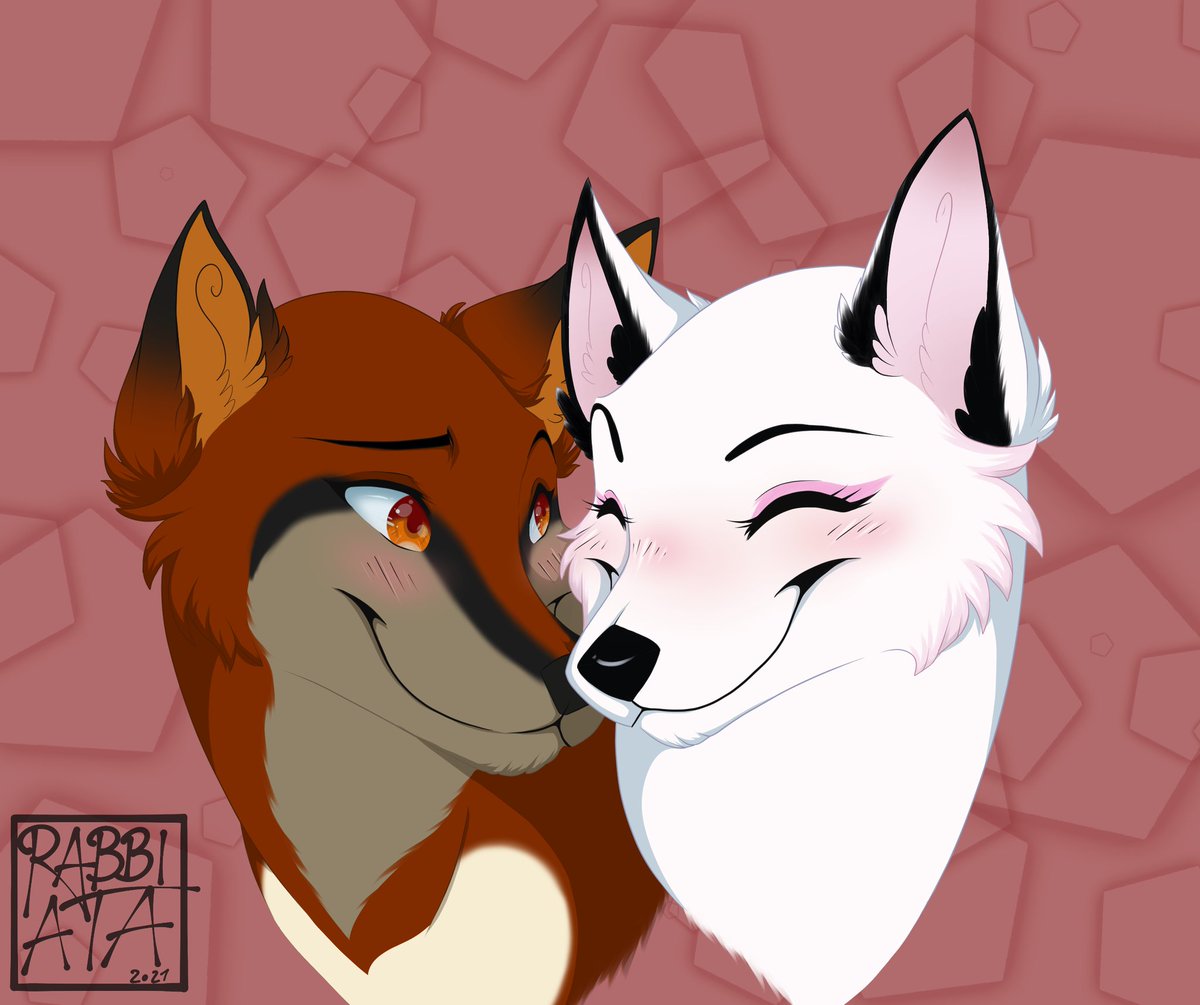 Rabbiata1's tweet photo. Another YCH V-Day special, this time for @RykoVulpes 🥰

[#clipstudiopaint] https://t.co/3hTMCdyEau