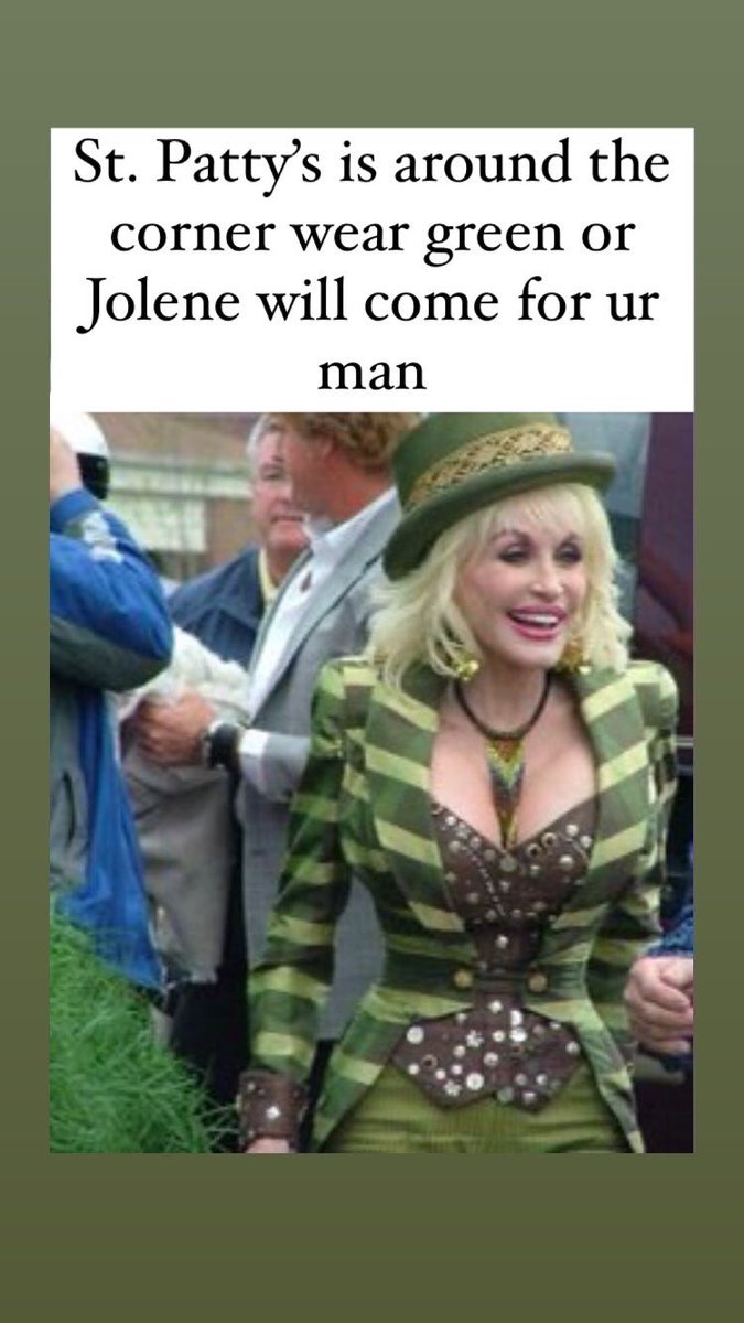 biteofthebuckle's tweet image. YA BETTER WEAR GREEN OF BEWARE OF JOLENE 🍀