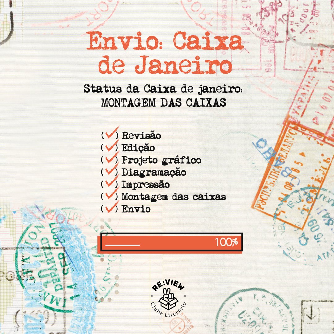reviewclube's tweet photo. 📦 CAIXA DE JANEIRO ENVIADA! 📦

⭐ Enviamos janeiro, estamos quase enviando fevereiro e a caixa de março está nos finalmentes.

Estamos guardando notícias boas do que vem por aí. Além do fim dos atrasos, teremos grandes novidades.

Temos certeza que a espera vai valer a pena.💛 https://t.co/gwMKPRQBk7