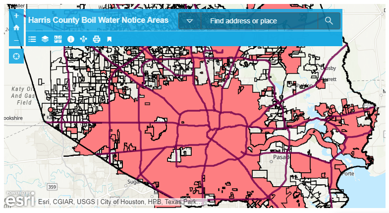 ReadyHarris's tweet photo. Is your home included in the Boil Water Notice? Check your address on the @hcphtx interactive map.
.
Click here 👉 https://t.co/XjRBy2Hzz9
.
#HouNews #TXWX #IceIceMaybe https://t.co/sWXQDLKhF5