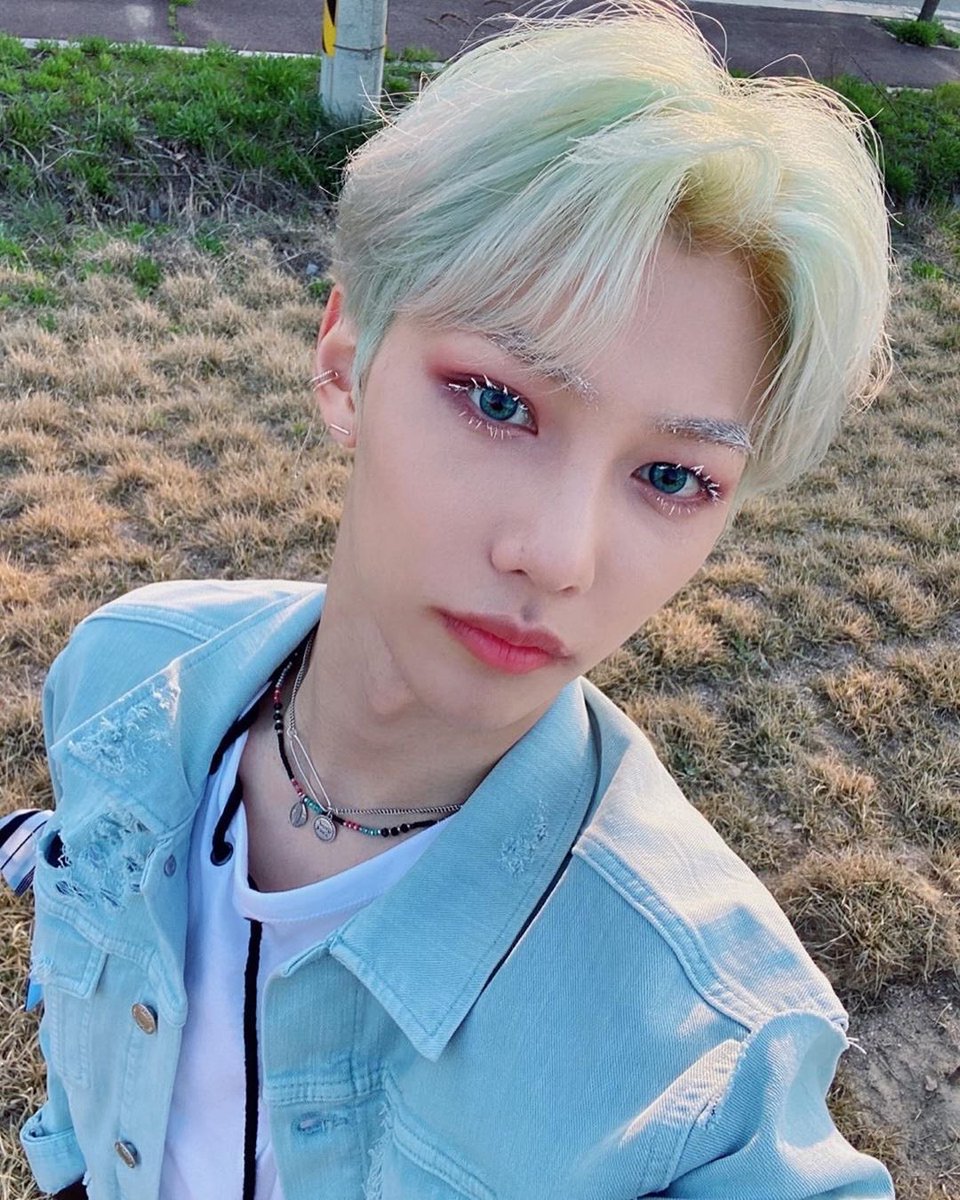 Lee Felix from Stray Kids (20)-dancer, rapper, singer-from Australia -enjoys wearing makeup and is currently learning how to do it himself!-believes that fashion transcends gender and wears clothes that he likes regardless of gender-yes, his freckles are natural!
