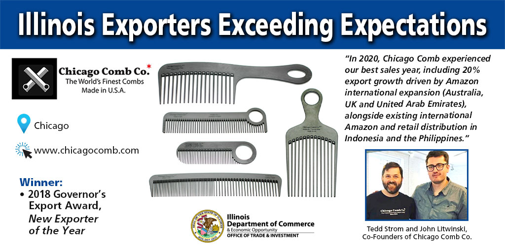 puffer_flnance's tweet image. The Illinois Office of Trade and Investment (OTI) supports Illinois companies like 
@ChicagoComb to achieve their international business development goals.

Learn how OTI can help grow your business! 
bit.ly/3nwOyLP

#ILTrade #madeinchicago