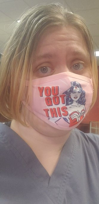 Oh it's been a day! Remember "You Got This!" 🥰  P.S. yes, my mask is a kids mask and I don't even care<a href="/tag/tittytuesday"class="tags"><span>#tittytuesday</span></a>