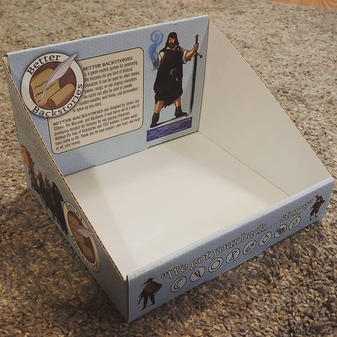 Backstories22's tweet image. Point of sale display boxes have arrived!  Notify your game store about Better Backstories today!

Illustrations by @Blazbaros 
Layout by Tim Mazurek
Printed by @Fantastapack