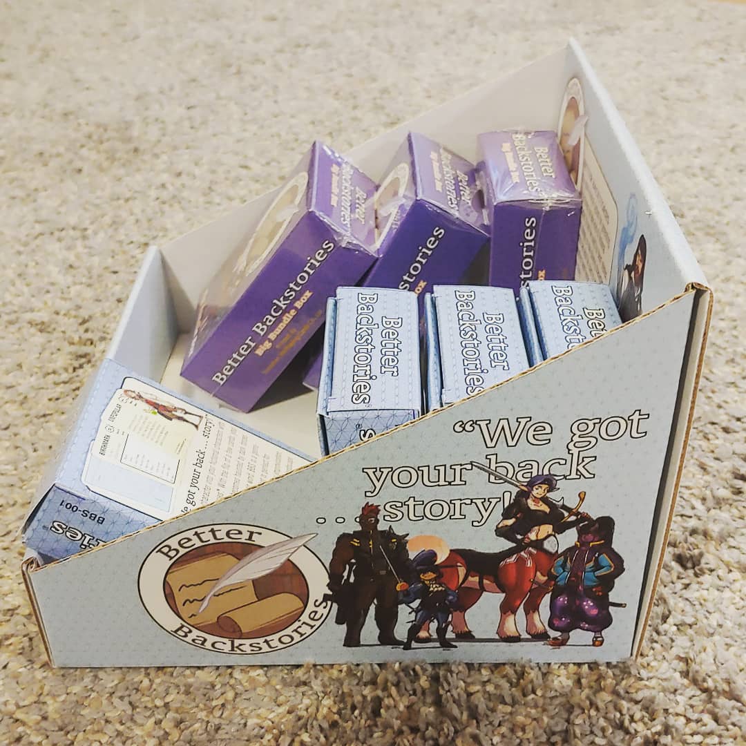 Backstories22's tweet image. Point of sale display boxes have arrived!  Notify your game store about Better Backstories today!

Illustrations by @Blazbaros 
Layout by Tim Mazurek
Printed by @Fantastapack