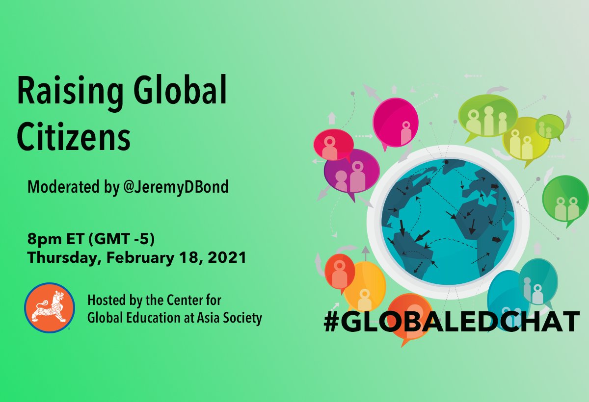 Join us tomorrow (2/18) at 5pm PT/8pm ET, along with <a href="/JeremyDBond/">Jeremy Bond</a>, for our next #GlobalEdChat to meet likeminded parents and educators interested in learning more about Raising Global Citizens. Tips, resources, and insights will be shared!