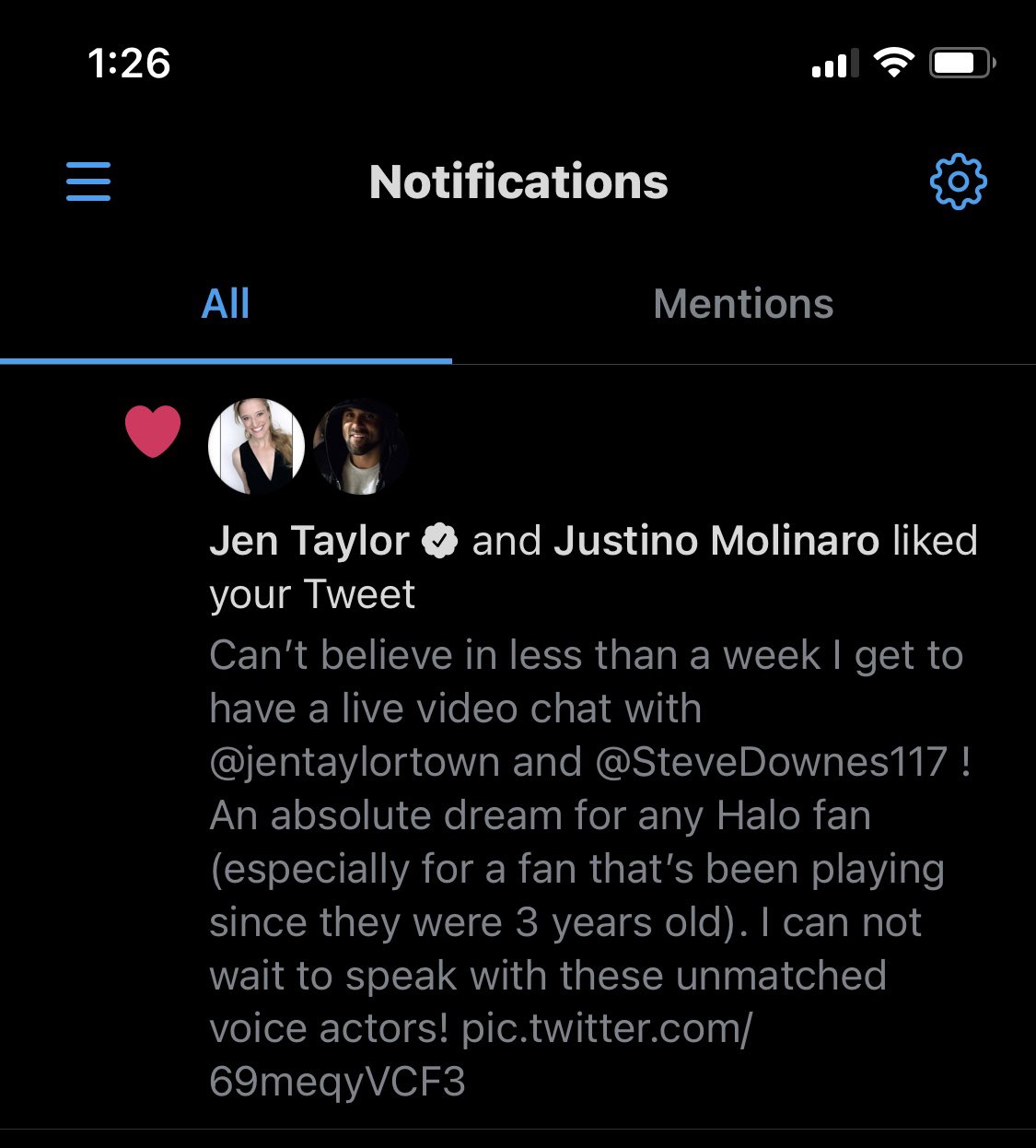 Oh my god Jen Taylor liked my message you d swear today was my birthday lol! Happy birthday !! 