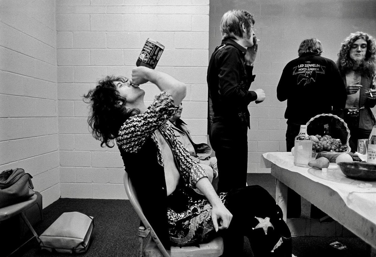 ddoniolvalcroze's tweet image. Led Zeppelin backstage, 1975
