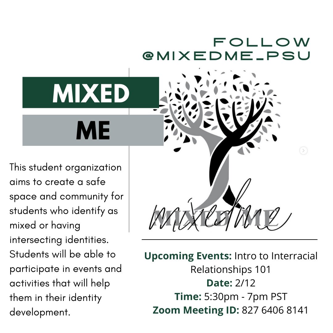 Our new initiative at PSU SAAC is to get more involved in groups on campus! The Mixed Me group is hosting on planning some upcoming events. Check out @mixedme_psu for more details! #togetherviks ⭐️💡