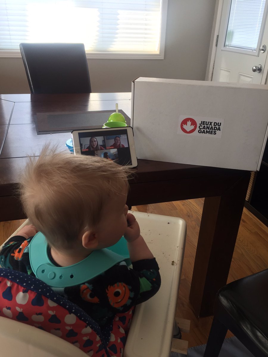 CVerticchio's tweet image. Nicholas is having a ‘lunch and learn’ today with mum. Listening to @AndiPetrillo, @natspooner5 + @BelfortWoody talk about something close to my heart-the @CanadaGames. Look at what just arrived on my doorstep! Hoping Nicholas feels as inspired by the Canada Games as me one day!