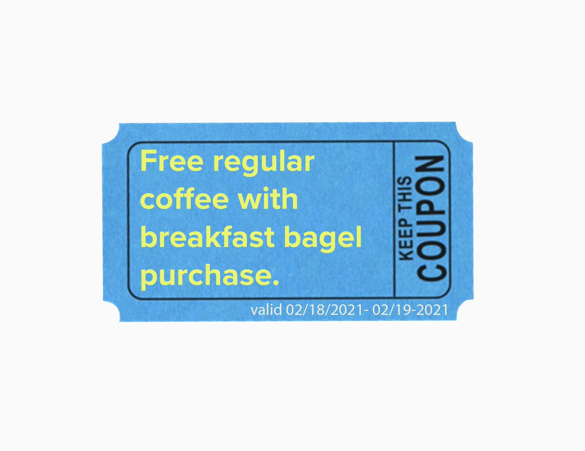 Need a reason to get out of the house? Stop by the store tomorrow &amp; Friday for a free coffee with a purchase of a breakfast bagel !!☃️🥯 
#freefood #stillwater #oldschool