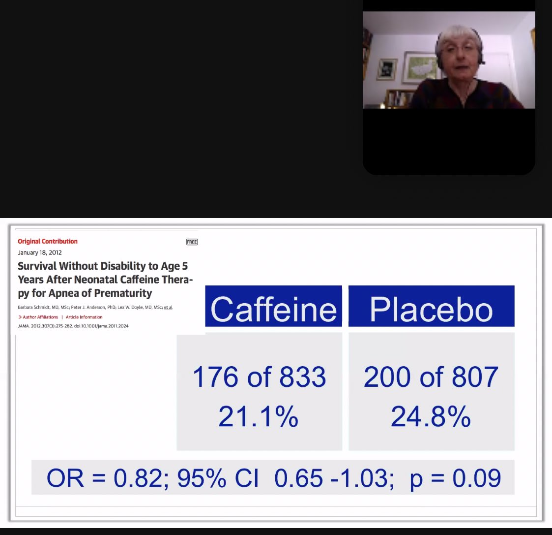 Dr_RaniaAljeaid's tweet photo. Topic of the day 😍
Dr. Barbara Schmidt talked about Caffeine therapy & neurodevelopmental outcomes at age 18 months & 5 years @KFAFHneo
#HotTopics16 #neotwitter https://t.co/xual0ueulh